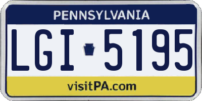 PA license plate LGI5195