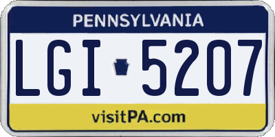 PA license plate LGI5207