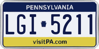 PA license plate LGI5211