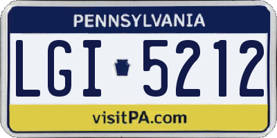 PA license plate LGI5212