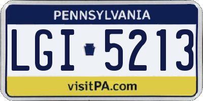 PA license plate LGI5213