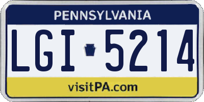 PA license plate LGI5214