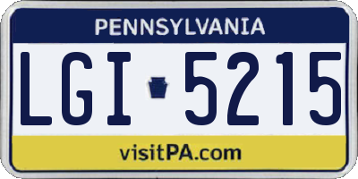 PA license plate LGI5215