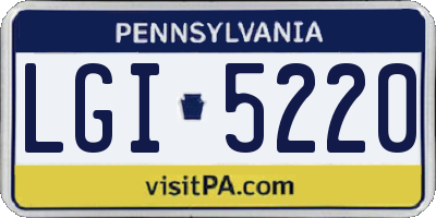PA license plate LGI5220