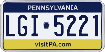 PA license plate LGI5221