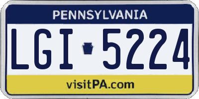 PA license plate LGI5224