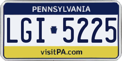 PA license plate LGI5225