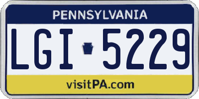 PA license plate LGI5229
