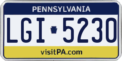 PA license plate LGI5230