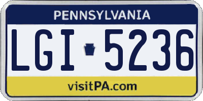 PA license plate LGI5236