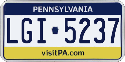 PA license plate LGI5237