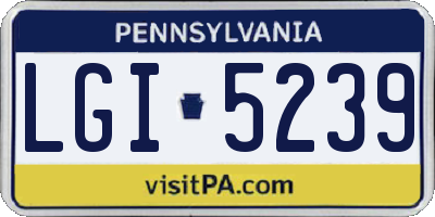 PA license plate LGI5239