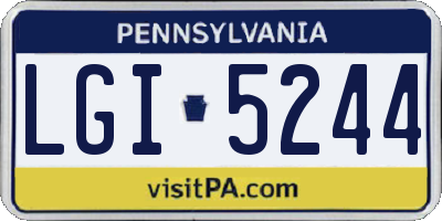 PA license plate LGI5244