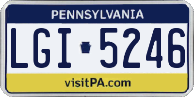 PA license plate LGI5246