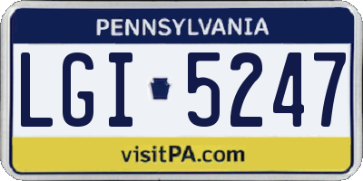 PA license plate LGI5247
