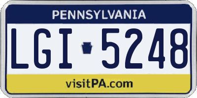 PA license plate LGI5248