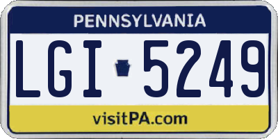 PA license plate LGI5249