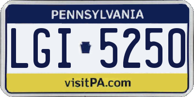 PA license plate LGI5250
