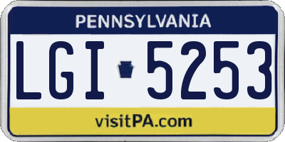 PA license plate LGI5253