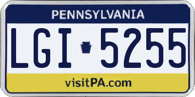PA license plate LGI5255