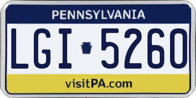 PA license plate LGI5260