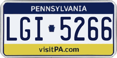 PA license plate LGI5266