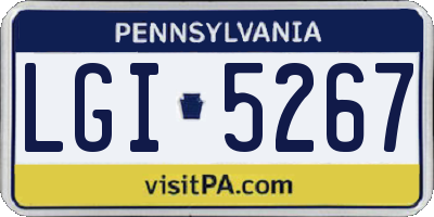 PA license plate LGI5267