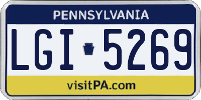 PA license plate LGI5269