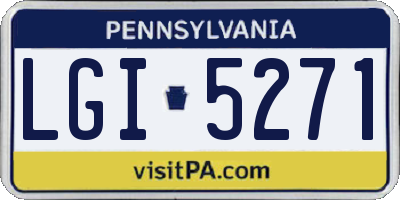 PA license plate LGI5271