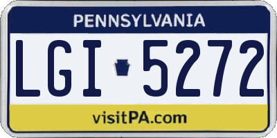 PA license plate LGI5272