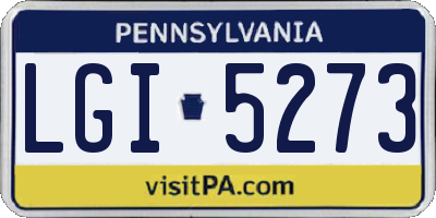 PA license plate LGI5273