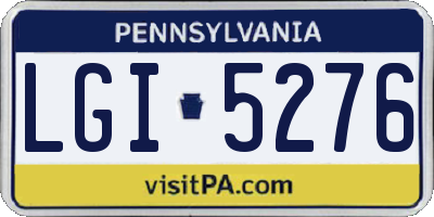PA license plate LGI5276