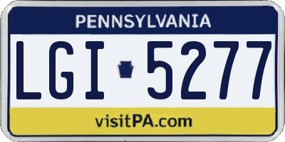 PA license plate LGI5277
