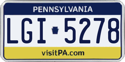 PA license plate LGI5278