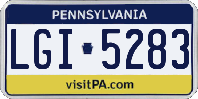 PA license plate LGI5283