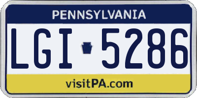 PA license plate LGI5286