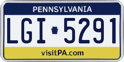 PA license plate LGI5291