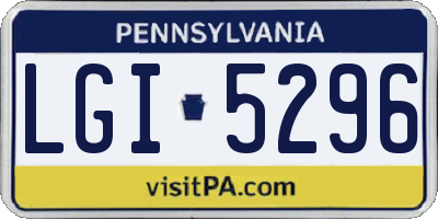 PA license plate LGI5296