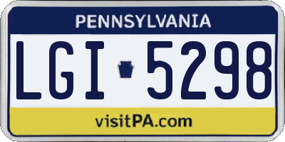PA license plate LGI5298