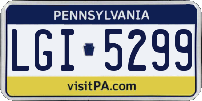PA license plate LGI5299