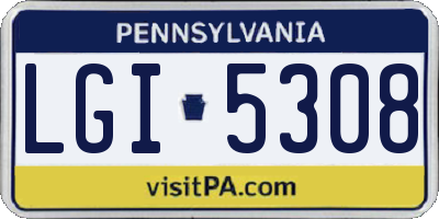 PA license plate LGI5308