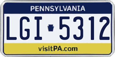 PA license plate LGI5312