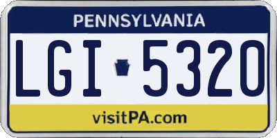 PA license plate LGI5320
