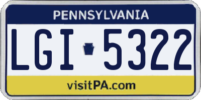 PA license plate LGI5322