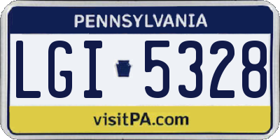 PA license plate LGI5328