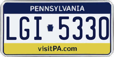 PA license plate LGI5330