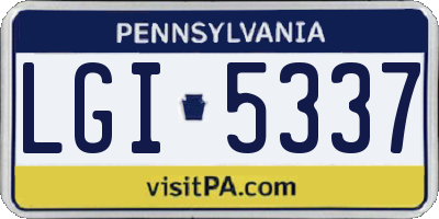 PA license plate LGI5337