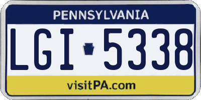 PA license plate LGI5338
