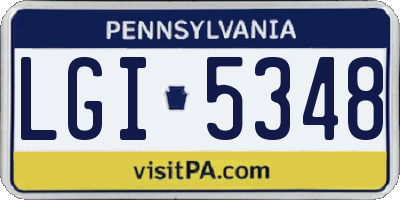 PA license plate LGI5348