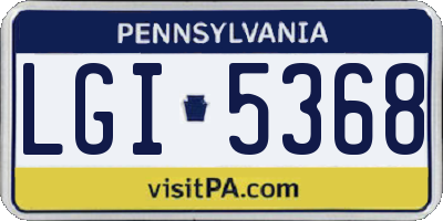 PA license plate LGI5368